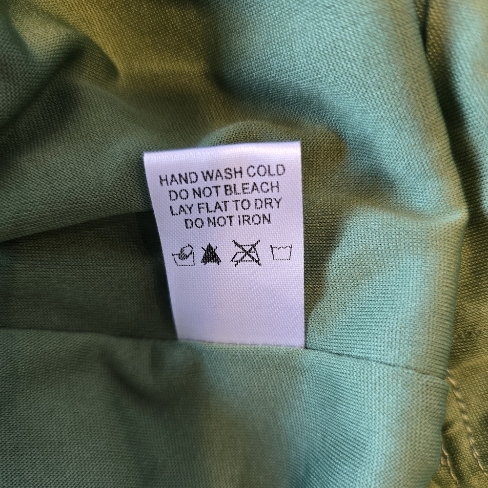 White Birch Green Ruffled Long Sleeve Boho Dress 2X - Picture 7 of 7